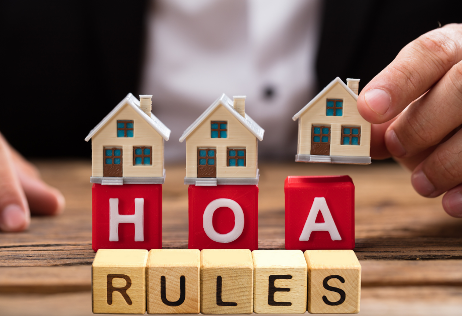 blocks that read, "HOA Rules"